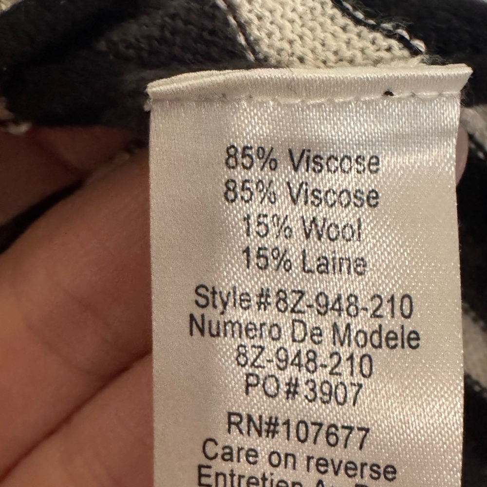 Alice + Olivia Chevron Knit Dress – Black, Ivory & Dark Gray – Fits Medium - Picture 5 of 10
